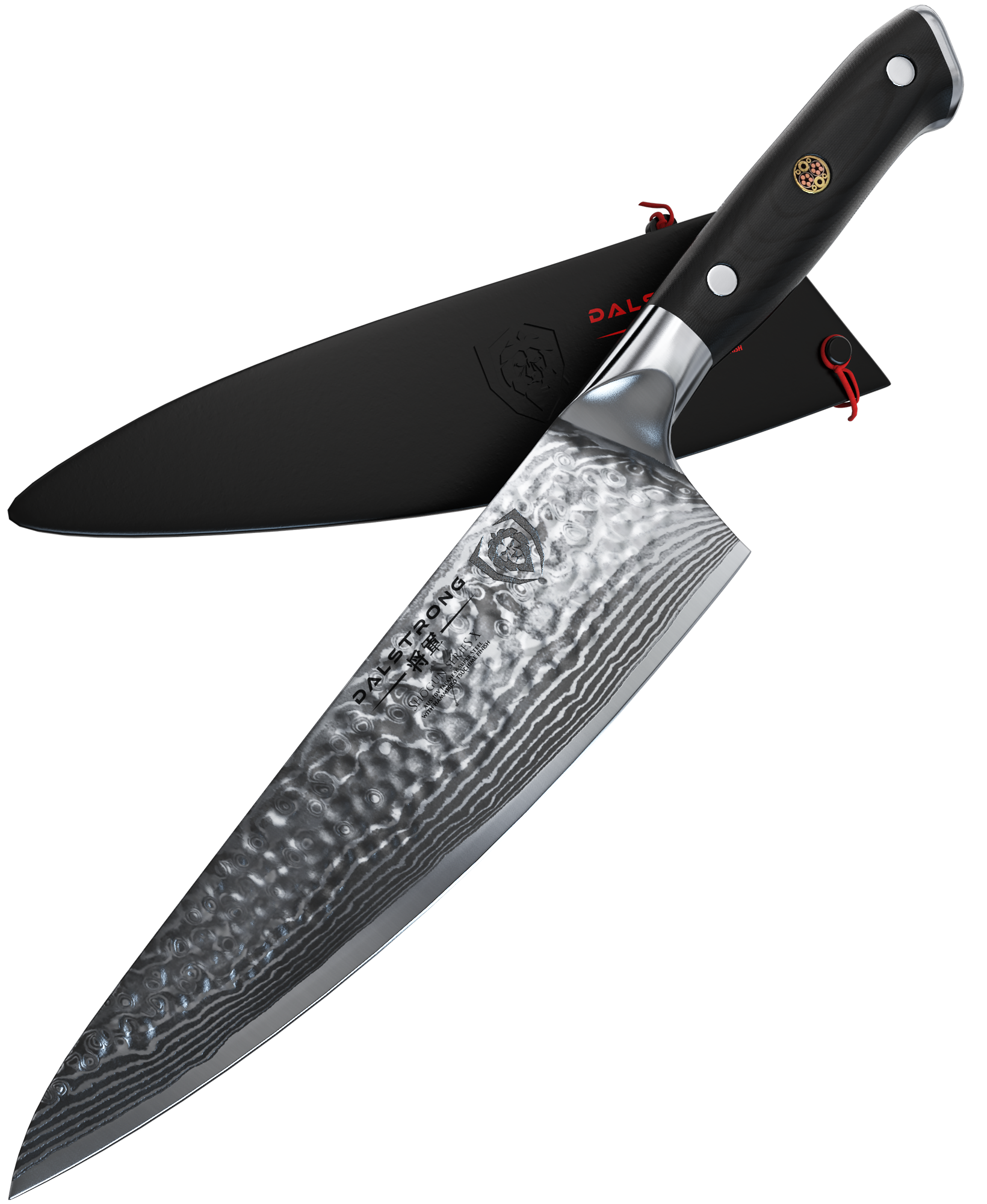Dalstrong Chef Knife - 8 inch Blade - Shogun Series - Japanese AUS-10V Super Steel Kitchen Knife - Flame Orange Handle ABS - Damascus - Razor Sharp